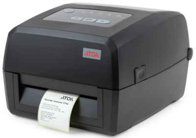 Принтер этикеток АТОЛ TT44, термотрансфертная печать, 203 dpi, USB, RS-232, Ethernet, ширина печати 108 мм, скорость печати 203 мм/с.